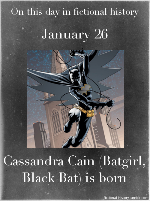 thoughtsaboutdickgrayson:fictional-history:(Source)Name: Cassandra CainBirthdate: January 26Sun Sign