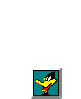 Daffy Duck popping out of an icon with his face on it