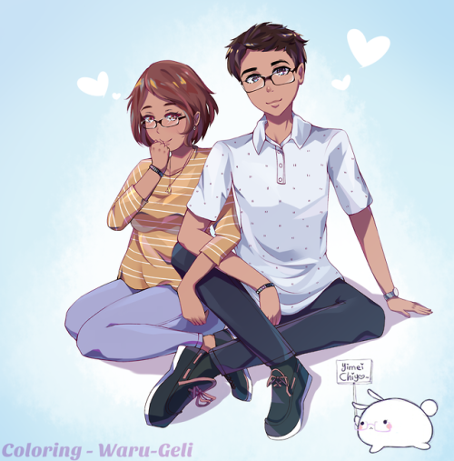 Collab with my lovely https://deviantart.com/yimeichiyo I loved color this beauty drawing of us two~