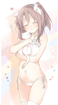 cute-girls-from-vns-anime-manga:   例の猫下着