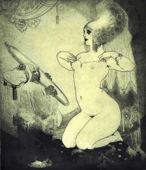 madivinecomedie:  Norman Lindsay  Norman Lindsay. La toilette 1920  View Post 