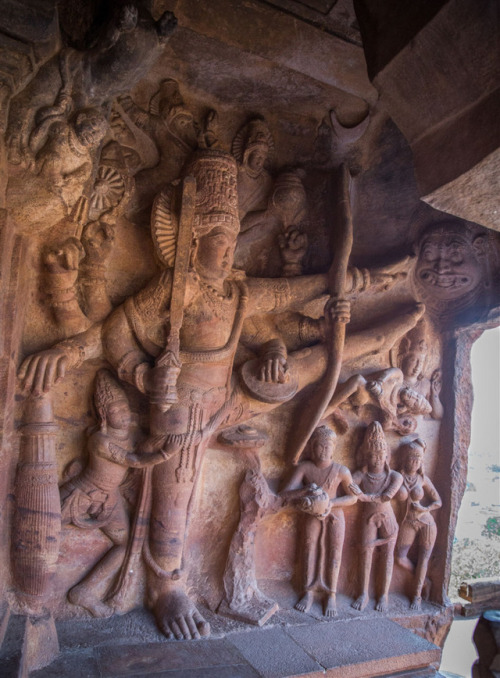 Vishnu Trivikrama lila (Vamana avatara) Badami, Karnataka, photos by Kevin Standage, more at https:/