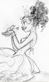 yamino:  ablogorsomething:  Concept art for princess Tiana.  I loved her concept art so much, especially with her hair down.