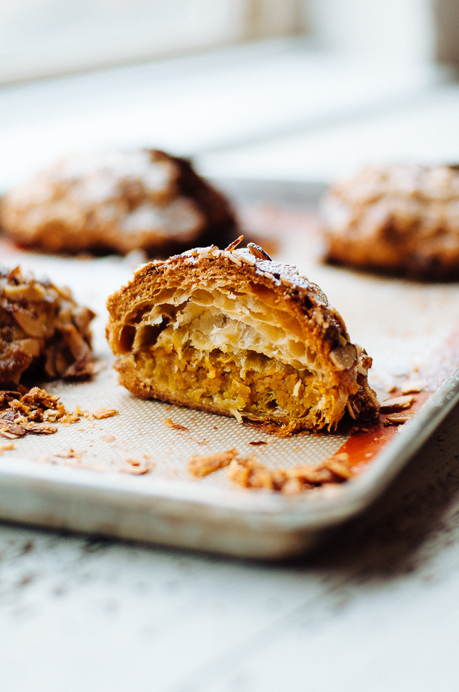 sweetoothgirl:  Double Baked Almond Croissants Two Ways- Pumpkin Pie and Chocolate