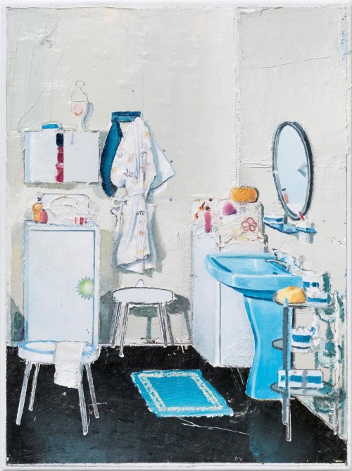 Bagno 2  -    Matthias Weischer,  2019German,b.1973-Oil on canvas.60 x 45 cm.