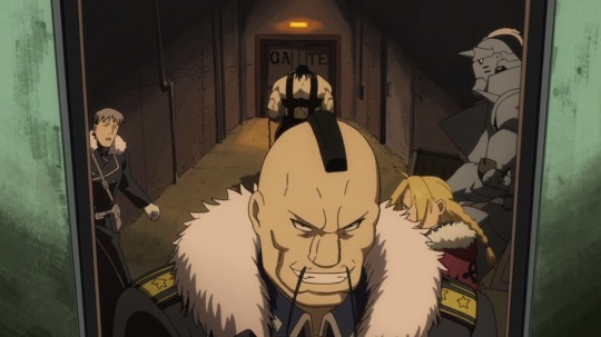 the-swift-tricker: the-swift-tricker: Captain Buccaneer’s smirk and salute when Major General Olivier Armstrong rolls out of the elevator in a fucking tank is arguable one of the best scenes in Fullmetal Alchemist: Brotherhood 
