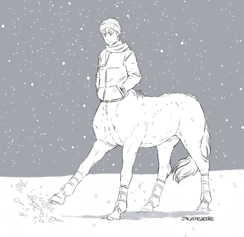 justjacksart:Fluffy snow, fluffy winter coat. 