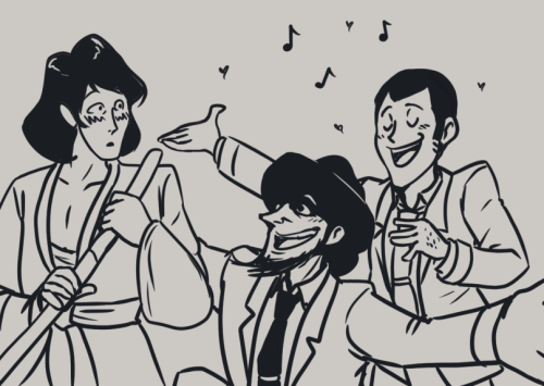 K2, H2, F1 and I1 from this very Lupin III OT3 meme.