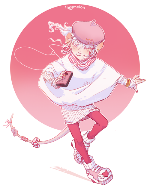 Whenever I see a pink outfit on my dash I feel the urge to draw Mouse in it. I designed her some hee