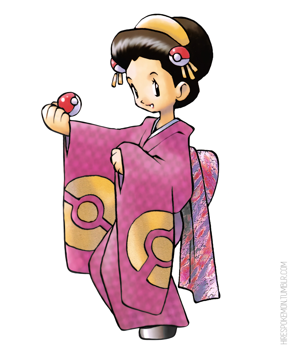 Hi Res Pokémon Art — 1997 Kimono Girl まいこはん From Pokémon Gold And 