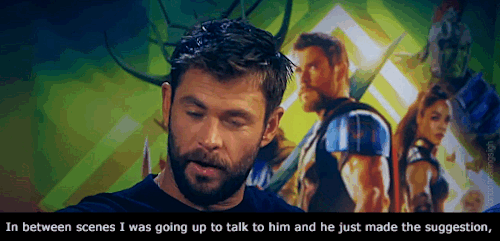 londoncallingsigh:Chris Hemsworth, Taika Waititi and Mark Ruffalo on the best line from Thor: Ragnar