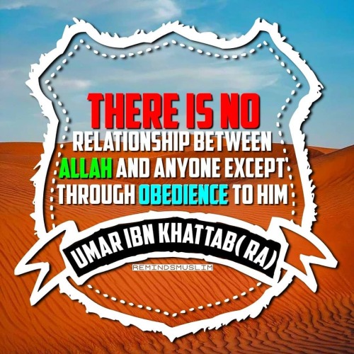 &ldquo;THERE IS NO RELATIONSHIP BETWEEN ALLAH AND ANYONE EXCEPT THROUGH OBEDIENCE TO HIM&rdq