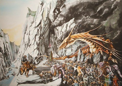 DonatoArts on X: One of my favorite narrative creations about dragons. The dragon  Glaurung holds Turin frozen in his gaze as the orcs retreat with elvish  prisoners. From J.R.R. Tolkien's the Silmarillion.