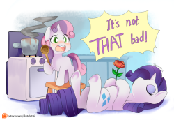 sketchit26:  Sweetie belle cooking skillPatreon | Deviant Art  X3! ‘aww~! &gt;w&lt;