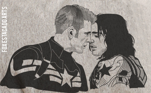 foxestacado:The Stucky Shirt. The ultimate shirt for fans who ship Steve Rogers and Bucky Barnes! Du