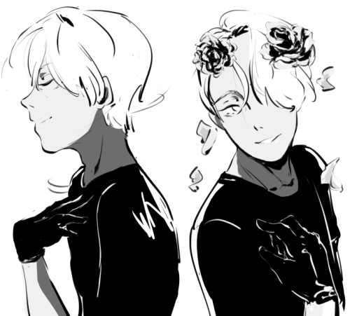 miebun:Two things that make me happy, Victor and flowers!!