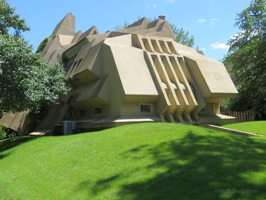wurlington:  One of the strangest houses in the Chicago area, this unusual bunker-like