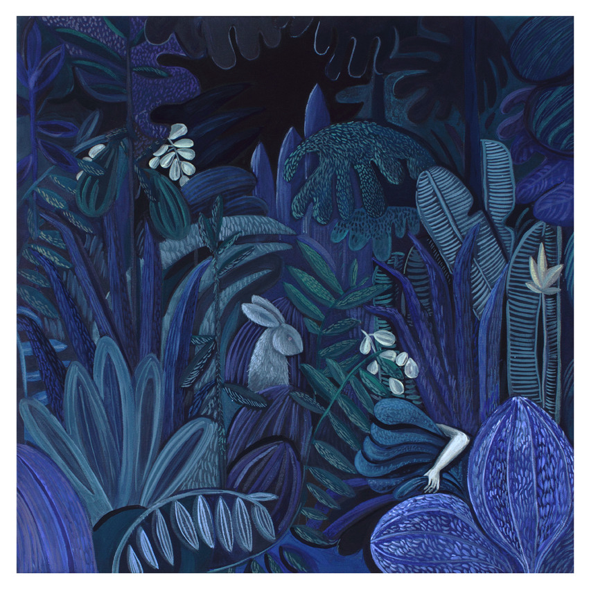 gosiaherba:  Gouache on black canvas.  