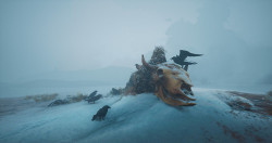 theartofmany:  Artist:  Tyler SmithTitle:  Dead Bison with Crows (UE4)  Oh wow, look at the details…