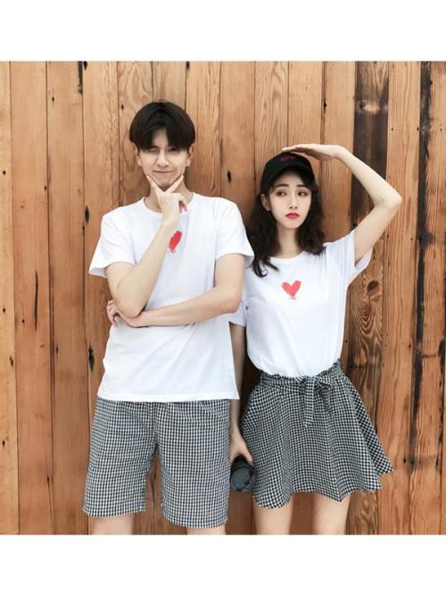 Girlfriend Boyfriend Valentine Heart Print T-Shirt Skirt Shorts Set starts at $24.90 ✨✨ I like this 