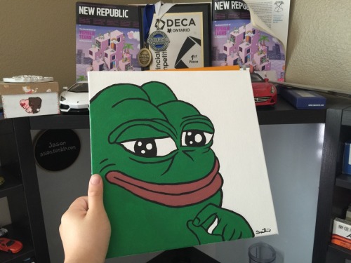 asian: My girlfriend painted me a Pepe the frog for my birthday
