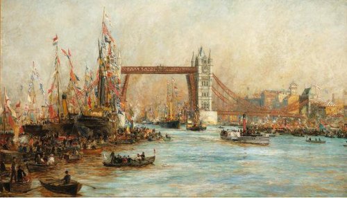 Opening of Tower Bridge (1895), by William Lionel Wyllie.The Tower Bridge was officially opened on J