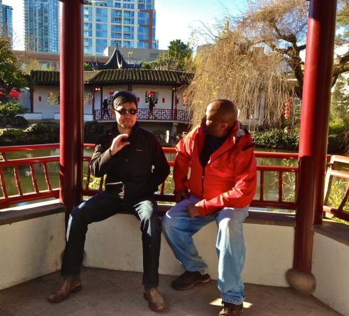 That&rsquo;s me and longtime co-conspirator V at the Sun Yat-Sen garden in Vancouver Chinatown on a 