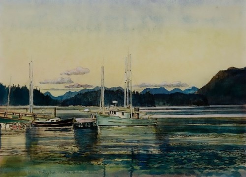 cdnart: Walter Coucill; Salmon Fishing Boats, Tofino, BC