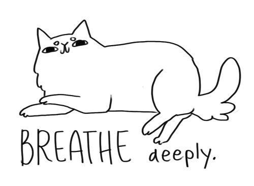 paperforbreakfast:Some relaxed affirmation cats in case you need them.