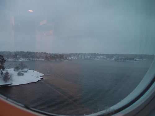 Stockholm archipelago from cruise ship window