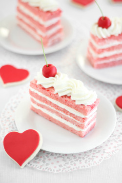 foodishouldnoteat:  Cherry chip sponge cake