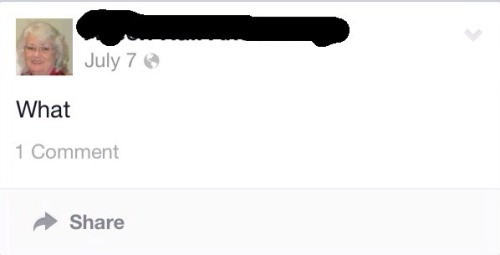 bradney:  this is the only status my grandma has posted 