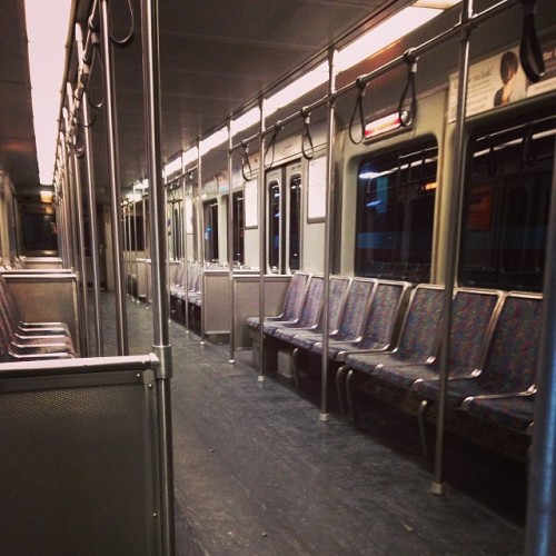 lettersfromtitan: ladyofthelog: empty subway car This is a train in Boston, Weeds.  Not sure wh