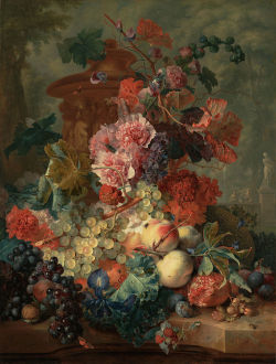 forzamentis:Jan van Huysum [Dutch, 1682 - 1749], Fruit Piece (1722)Oil on table, 80 × 61 cm