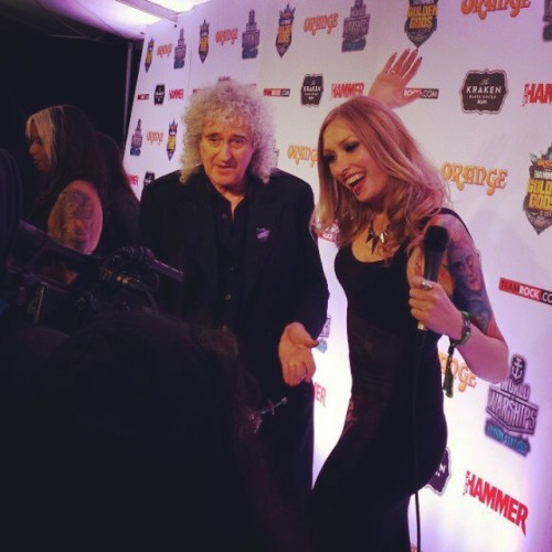 Check out Hayley Leggs, interviewing Brian May of Queen, in our stunning Kreepsville666 Elvira Maxi 