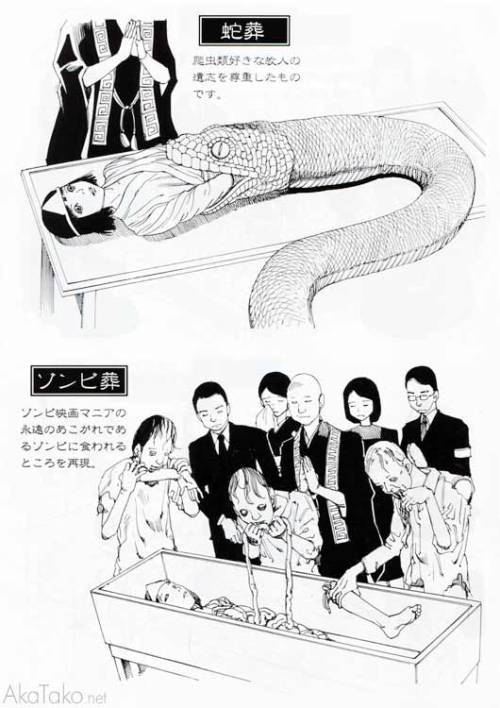 akatako:  from"Funeral Service 100 Famous Views“by Shintaro Kago