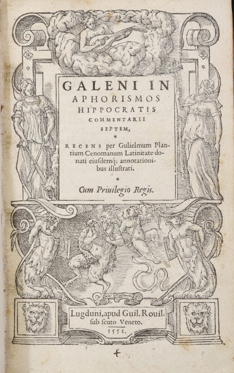 Happy Title Page Tuesday! This lovely woodcut title page comes from a 1551 edition of the Roman phys