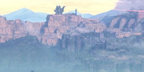 Dueling Peaks, from which you can see Hyrule Castle and the Divine Beasts.