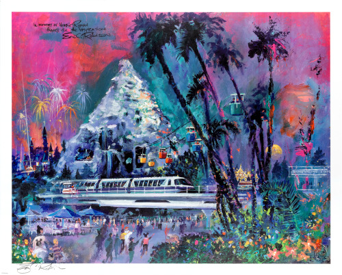 adventurelandia:“In Memory of Herbie Ryman“Tomorrowland lithograph by Eric Robison, 2000