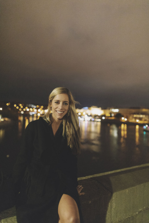 On the Charles Bridge with Kristin 