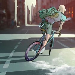 hizokucycles:  Action packed bike illustration