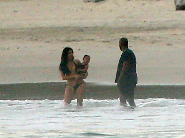 kimkanyekimye:  Kim, Kanye, &amp; North at the beach in Mexico 7/20/14