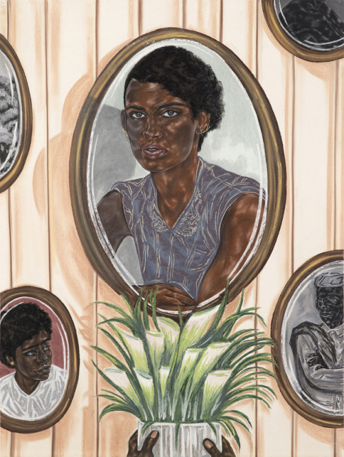 thunderstruck9:Toyin Ojih Odutola (Nigerian/American, b. 1985), Wall of Ambassadors, 2017. Charcoal,