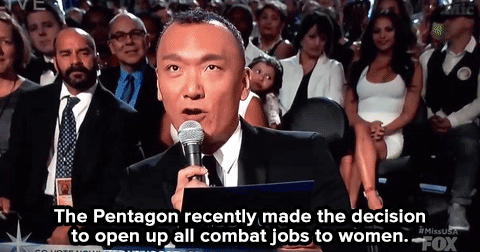 micdotcom:  Twitter went wild for her answers — and the judges agreed.   I don’t agree, women don’t belong in the military, all they do is get pregnant like whores before every deployment so they don’t have to go, and when they do the slow everyone
