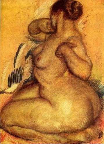 ilya-mashkov:Nude, 1918, Ilya Mashkov - LonelyRegistrar