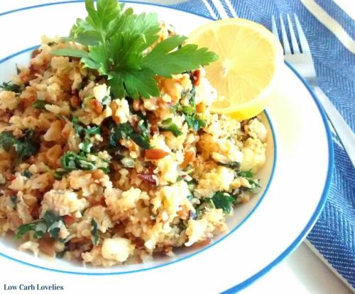 Lemon, Garlic &amp; Herb Cauliflower CouscousYou could call it cauliflower rice, but I prefer to
