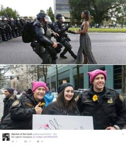 closet-keys: Whether or not a protest is “peaceful” is decided by the state, not the protestors. There’s a reason the Women’s March wasn’t considered a riot, and it has everything to do with white privilege and nothing to do with how “well