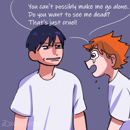 Hinata and Kageyama. Sometime around Tokyo training camp arc