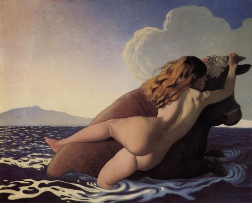 artist-vallotton: The Rape of Europa, 1908, Felix VallottonMedium: oil,canvashttps://www.wikiart.org