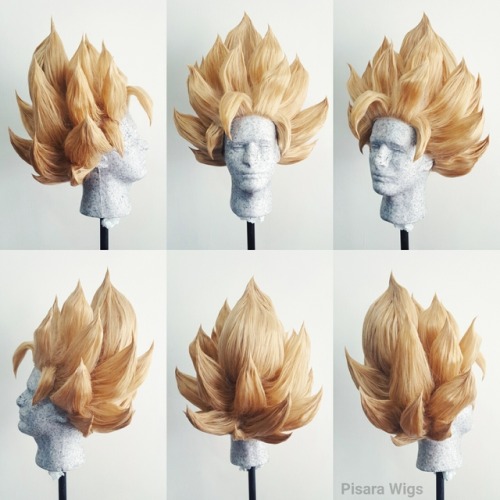 SS2 Goku (Dragonball Z) wig commission  Base wig used: 2 Malinda in Pale Blonde from Arda Wigs, with